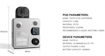 Kumiho THOTH S 1000mAh KIT (Space Grey)